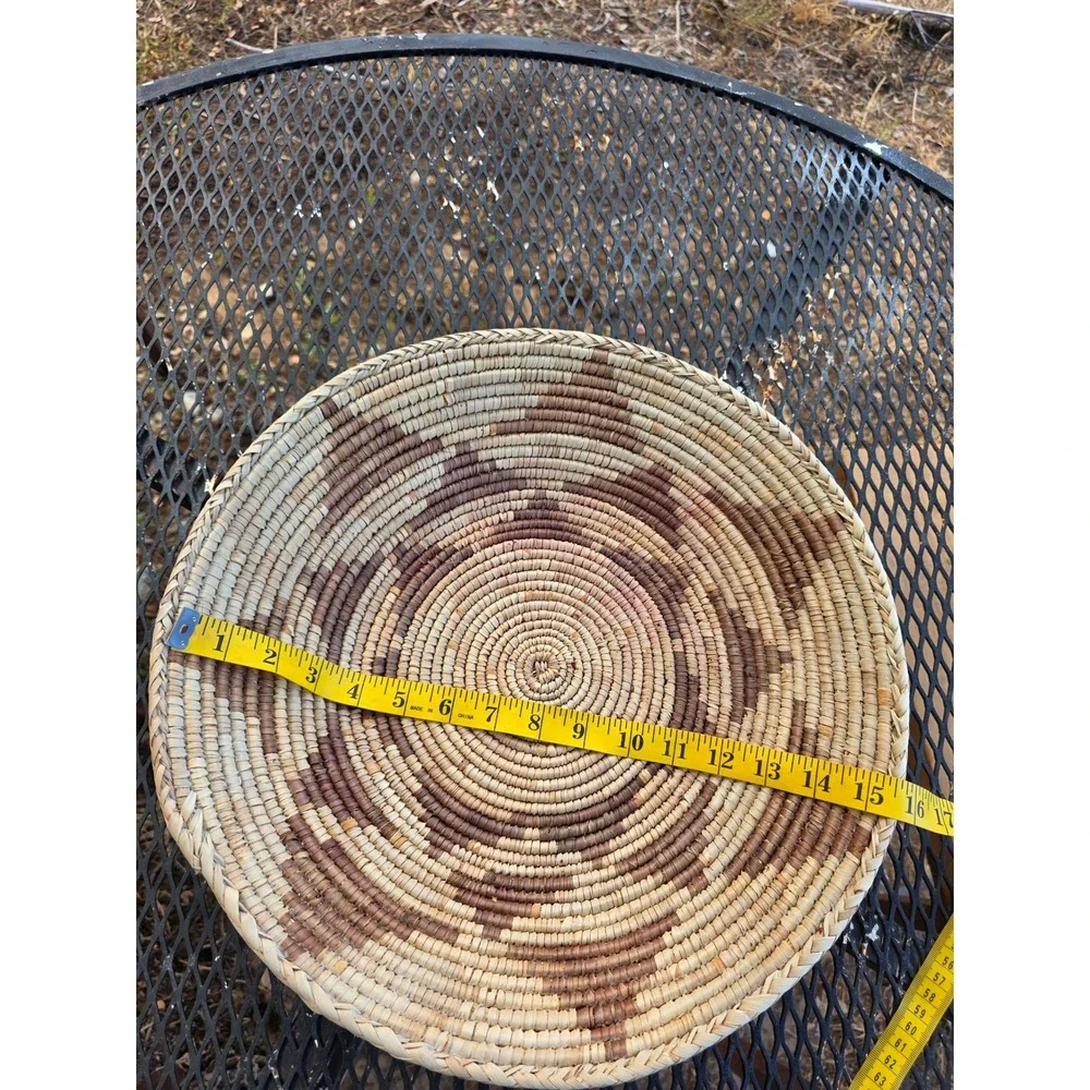 Handwoven Coiled Basket Bowl 15.5